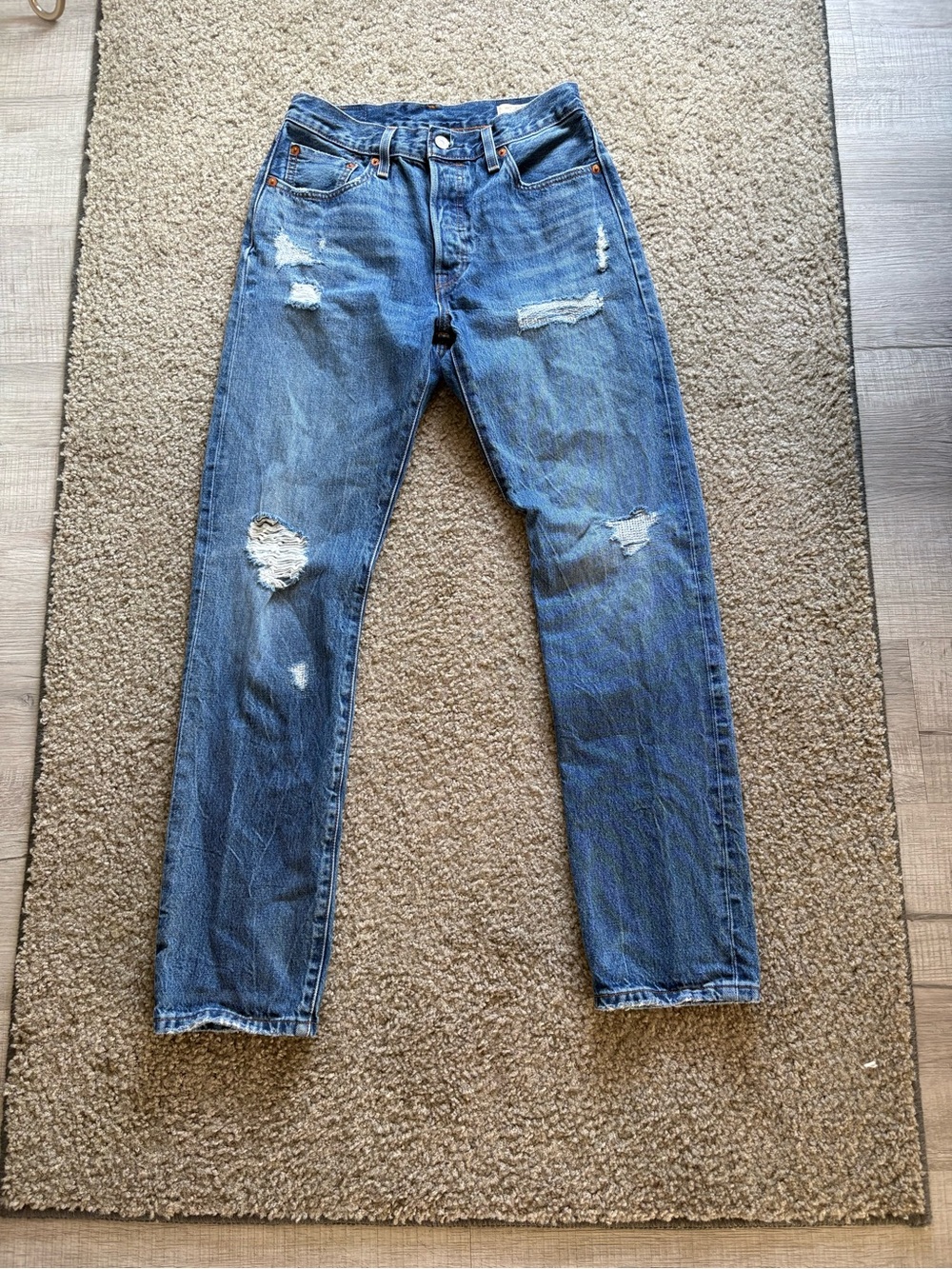 Levi's 150th Anniversary Women 501 Original Fit Selvedge Button Fly Jeans Sz 28